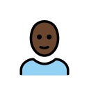 OpenMoji 13.1  👩🏿‍🦲  Woman: Dark Skin Tone, Bald Emoji