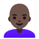 Google (Android 12L)  👩🏿‍🦲  Woman: Dark Skin Tone, Bald Emoji