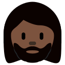 Twitter (Twemoji 14.0)  🧔🏿‍♀️  Woman: Dark Skin Tone, Beard Emoji