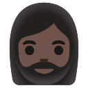 Google (Android 12L)  🧔🏿‍♀️  Woman: Dark Skin Tone, Beard Emoji