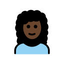 OpenMoji 13.1  👩🏿‍🦱  Woman: Dark Skin Tone, Curly Hair Emoji