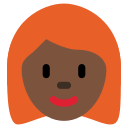 Twitter (Twemoji 14.0)  👩🏿‍🦰  Woman: Dark Skin Tone, Red Hair Emoji