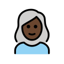 OpenMoji 13.1  👩🏿‍🦳  Woman: Dark Skin Tone, White Hair Emoji