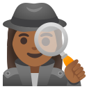 Google (Android 12L)  🕵🏾‍♀️  Woman Detective: Medium-dark Skin Tone Emoji