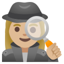 Google (Android 12L)  🕵🏼‍♀️  Woman Detective: Medium-light Skin Tone Emoji