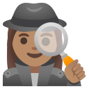 Google (Android 12L)  🕵🏽‍♀️  Woman Detective: Medium Skin Tone Emoji