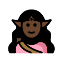 OpenMoji 13.1  🧝🏿‍♀️  Woman Elf: Dark Skin Tone Emoji