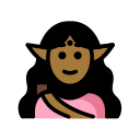 OpenMoji 13.1  🧝🏾‍♀️  Woman Elf: Medium-dark Skin Tone Emoji