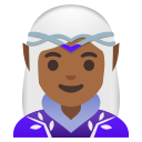 Google (Android 12L)  🧝🏾‍♀️  Woman Elf: Medium-dark Skin Tone Emoji