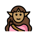 OpenMoji 13.1  🧝🏽‍♀️  Woman Elf: Medium Skin Tone Emoji