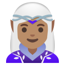 Google (Android 12L)  🧝🏽‍♀️  Woman Elf: Medium Skin Tone Emoji