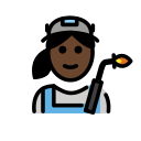 OpenMoji 13.1  👩🏿‍🏭  Woman Factory Worker: Dark Skin Tone Emoji
