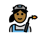 OpenMoji 13.1  👩🏾‍🏭  Woman Factory Worker: Medium-dark Skin Tone Emoji
