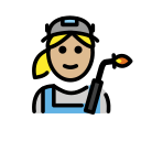 OpenMoji 13.1  👩🏼‍🏭  Woman Factory Worker: Medium-light Skin Tone Emoji