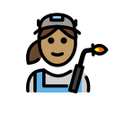 OpenMoji 13.1  👩🏽‍🏭  Woman Factory Worker: Medium Skin Tone Emoji