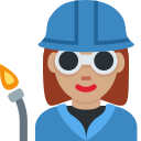 Twitter (Twemoji 14.0)  👩🏽‍🏭  Woman Factory Worker: Medium Skin Tone Emoji