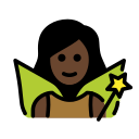 OpenMoji 13.1  🧚🏿‍♀️  Woman Fairy: Dark Skin Tone Emoji