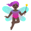 Google (Android 12L)  🧚🏿‍♀️  Woman Fairy: Dark Skin Tone Emoji