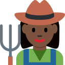 Twitter (Twemoji 14.0)  👩🏿‍🌾  Woman Farmer: Dark Skin Tone Emoji
