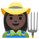 Google (Android 12L)  👩🏿‍🌾  Woman Farmer: Dark Skin Tone Emoji