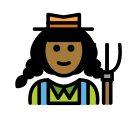 OpenMoji 13.1  👩🏾‍🌾  Woman Farmer: Medium-dark Skin Tone Emoji