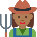 Twitter (Twemoji 14.0)  👩🏾‍🌾  Woman Farmer: Medium-dark Skin Tone Emoji