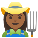 Google (Android 12L)  👩🏾‍🌾  Woman Farmer: Medium-dark Skin Tone Emoji