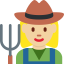 Twitter (Twemoji 14.0)  👩🏼‍🌾  Woman Farmer: Medium-light Skin Tone Emoji