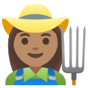 Google (Android 12L)  👩🏽‍🌾  Woman Farmer: Medium Skin Tone Emoji