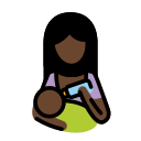 OpenMoji 13.1  👩🏿‍🍼  Woman Feeding Baby: Dark Skin Tone Emoji
