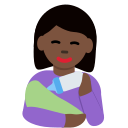 Twitter (Twemoji 14.0)  👩🏿‍🍼  Woman Feeding Baby: Dark Skin Tone Emoji
