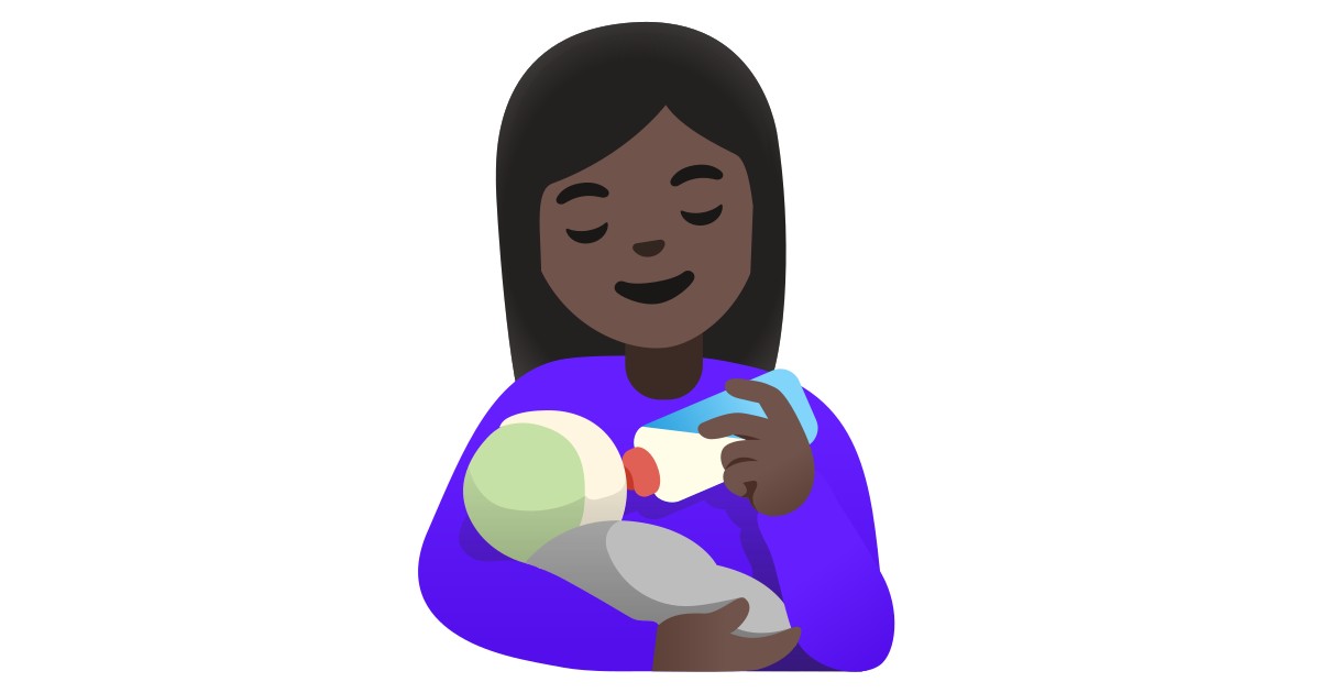 👩🏿‍🍼  Woman Feeding Baby: Dark Skin Tone