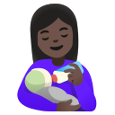 Google (Android 12L)  👩🏿‍🍼  Woman Feeding Baby: Dark Skin Tone Emoji