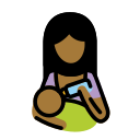 OpenMoji 13.1  👩🏾‍🍼  Woman Feeding Baby: Medium-dark Skin Tone Emoji