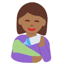 Twitter (Twemoji 14.0)  👩🏾‍🍼  Woman Feeding Baby: Medium-dark Skin Tone Emoji