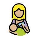 OpenMoji 13.1  👩🏼‍🍼  Woman Feeding Baby: Medium-light Skin Tone Emoji