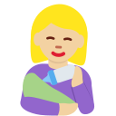 Twitter (Twemoji 14.0)  👩🏼‍🍼  Woman Feeding Baby: Medium-light Skin Tone Emoji