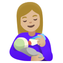 Google (Android 12L)  👩🏼‍🍼  Woman Feeding Baby: Medium-light Skin Tone Emoji