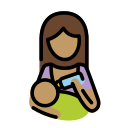 OpenMoji 13.1  👩🏽‍🍼  Woman Feeding Baby: Medium Skin Tone Emoji
