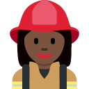 Twitter (Twemoji 14.0)  👩🏿‍🚒  Woman Firefighter: Dark Skin Tone Emoji