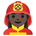 Google (Android 12L)  👩🏿‍🚒  Woman Firefighter: Dark Skin Tone Emoji