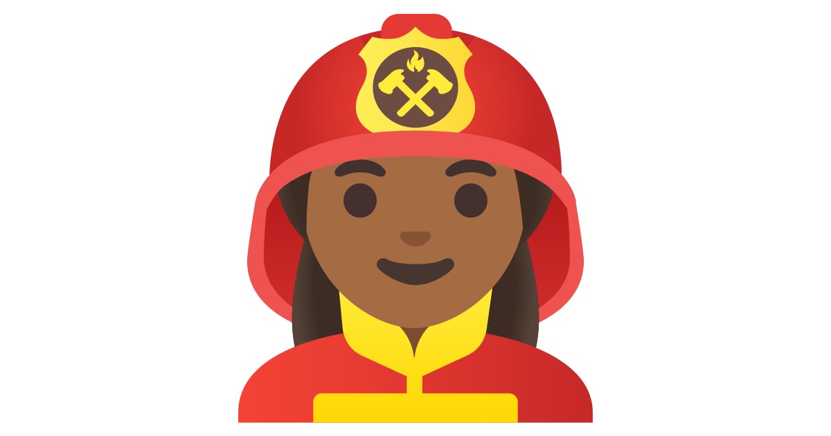 👩🏾‍🚒  Woman Firefighter: Medium-dark Skin Tone
