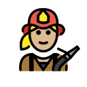 OpenMoji 13.1  👩🏼‍🚒  Woman Firefighter: Medium-light Skin Tone Emoji