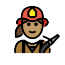 OpenMoji 13.1  👩🏽‍🚒  Woman Firefighter: Medium Skin Tone Emoji