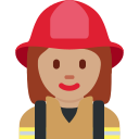 Twitter (Twemoji 14.0)  👩🏽‍🚒  Woman Firefighter: Medium Skin Tone Emoji
