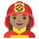Google (Android 12L)  👩🏽‍🚒  Woman Firefighter: Medium Skin Tone Emoji