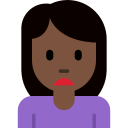 Twitter (Twemoji 14.0)  🙍🏿‍♀️  Woman Frowning: Dark Skin Tone Emoji