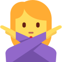 Twitter (Twemoji 14.0)  🙅‍♀️  Woman Gesturing NO Emoji