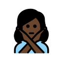 OpenMoji 13.1  🙅🏿‍♀️  Woman Gesturing NO: Dark Skin Tone Emoji
