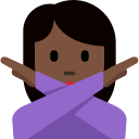 Twitter (Twemoji 14.0)  🙅🏿‍♀️  Woman Gesturing NO: Dark Skin Tone Emoji